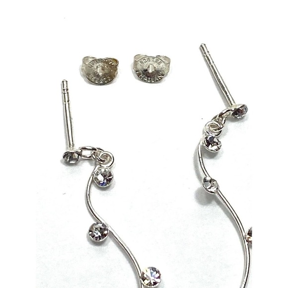 925 Brilliance IBB Thailand Earrings Drops Dangles - Picture 3 of 11